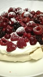 Close-up of strawberries in plate