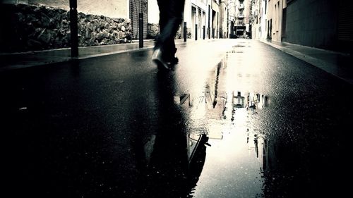 Reflection of people in water