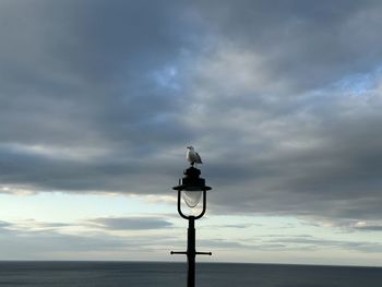 Low angle view of street light against sky during sunset