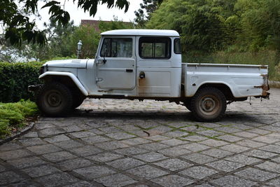 Vintage car parked on street