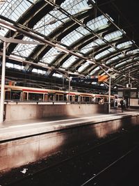 Train at railroad station platform