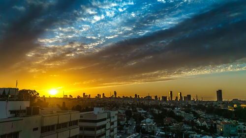 Panoramic view of dramatic sky during sunset