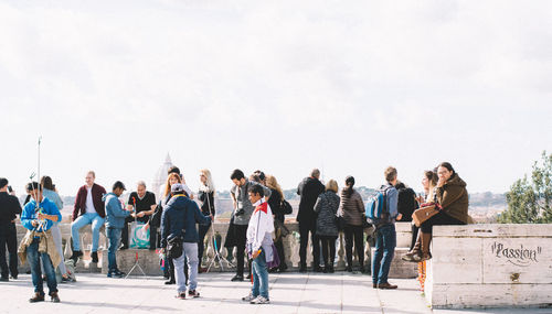 People looking at view