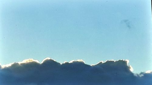 Low angle view of clouds in blue sky