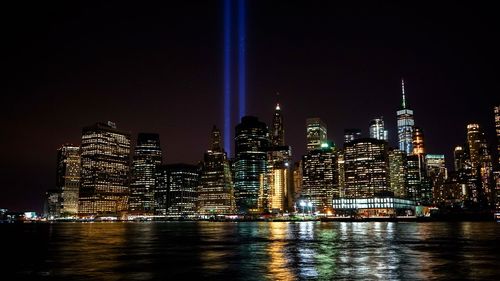 Illuminated city at night