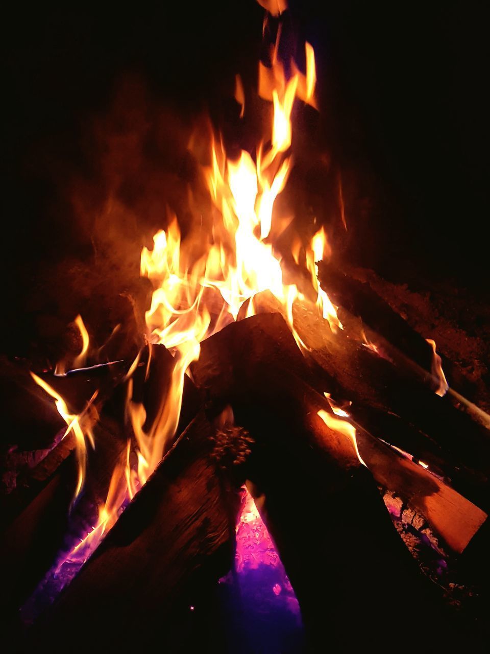 CLOSE-UP OF BURNING FIRE