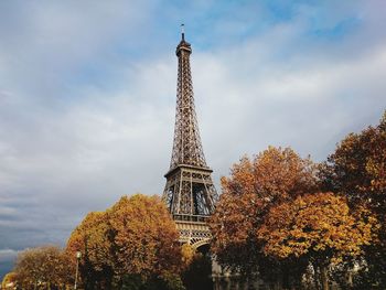 Low angle view of eiffel tower