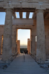 Exterior of historic site against clear sky