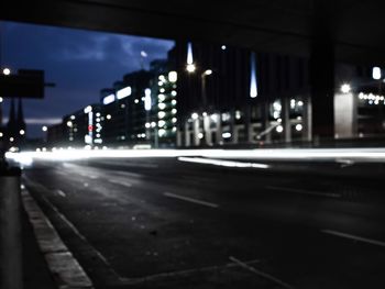 View of city street at night