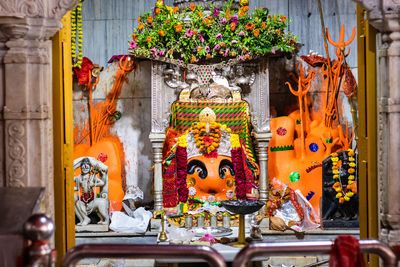 Hindu goddess shri chamunda mata statue at ancient temple from different angle