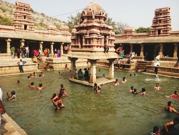 Group of people in temple