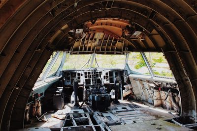 Interior of abandoned airplane