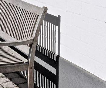 Close-up of railing against blurred background