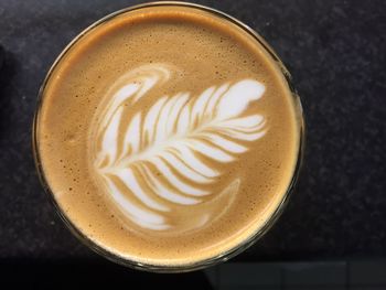 High angle view of coffee in cup