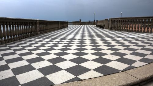 Steps leading towards building against sky