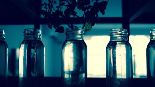 Close-up of bottles