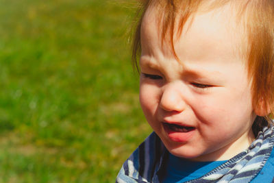 Close-up portrait of cute boy
