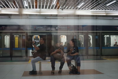 Full length of train at railroad station