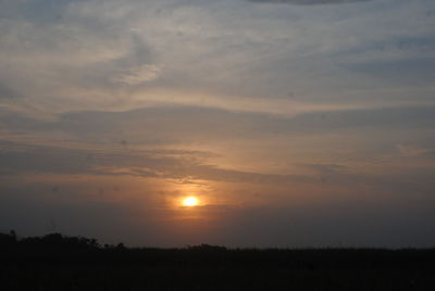 Scenic view of silhouette landscape against sky during sunset