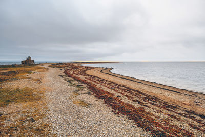 Scenic view of beach against sky