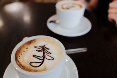 Coffee cup on table