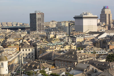 Skyline of the city of genoa in liguria in italy