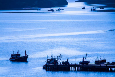 Sailboats in sea