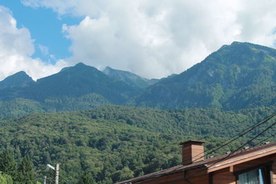Scenic view of mountains against sky
