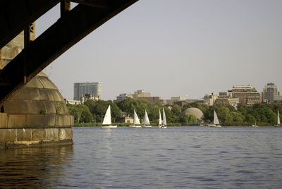 River by city against clear sky