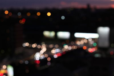 Defocused image of illuminated city