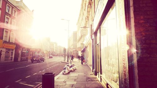 City street at sunset