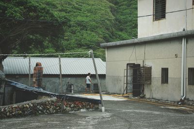 Built structure with trees in background