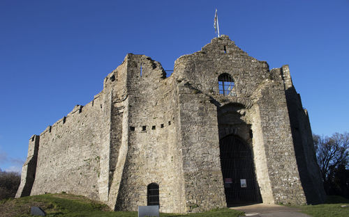 Low angle view of historical building against clear sky