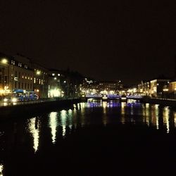 Illuminated building at night