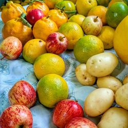 Full frame shot of apples for sale in market