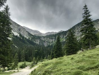 Scenic view of mountains against sky