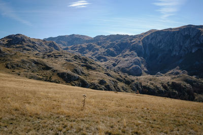 Scenic view of mountains against sky