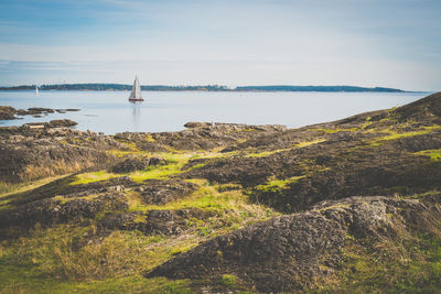 Scenic view of calm sea against sky