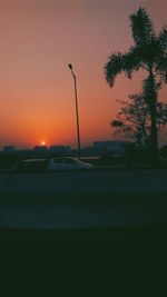 View of road at sunset