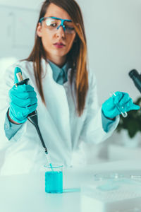 Young woman working in laboratory