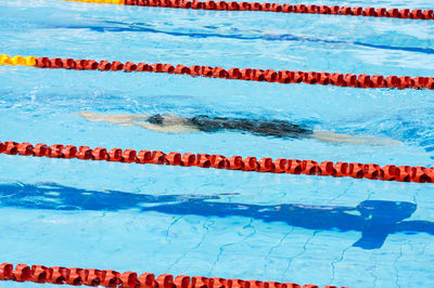 High angle view of swimming pool