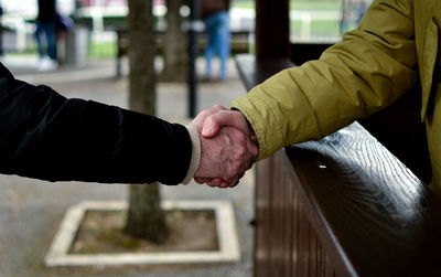 Close-up of hand holding hands