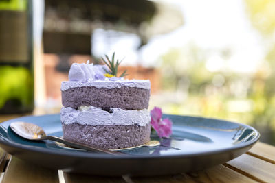 Close-up of cake on table