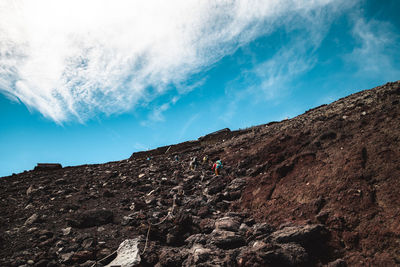 Low angle view of mountain against sky