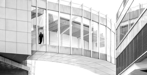 Low angle view of modern building in city