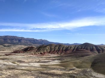 Rock formations in desert against sky