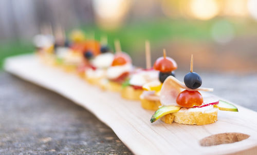 Close-up of dessert on table