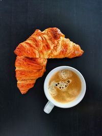 High angle view of coffee on table