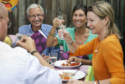 People drinking at crayfish party, sweden