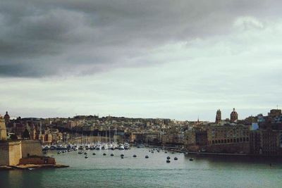 View of river against cloudy sky